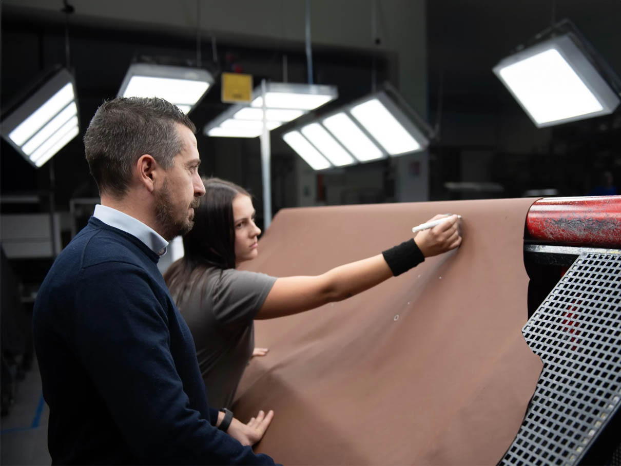 Skoda design team planning the eco-friendly leather for vehicles.