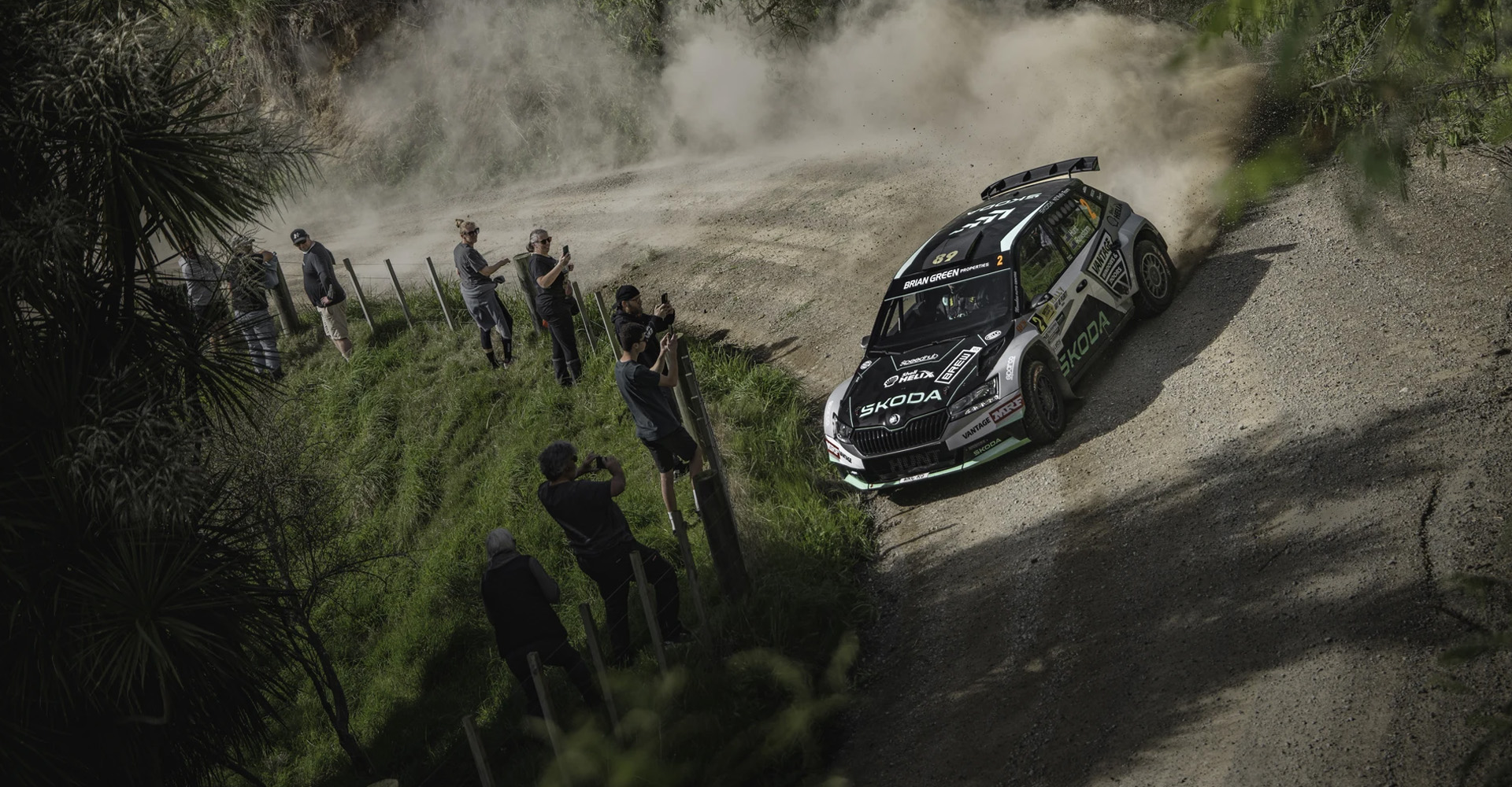 Škoda Fabia R5 driving during a rally