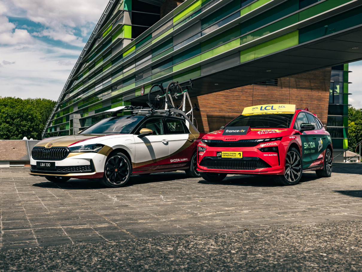 Two Skoda vehicles for the Tour de France